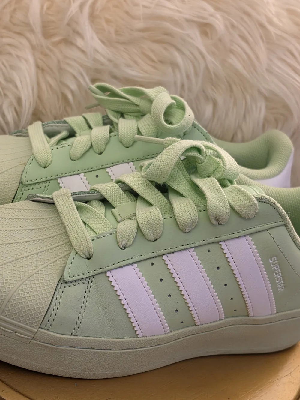 Adidas Superstar Sneakers in Mint Green & White - Picture 4 of 9